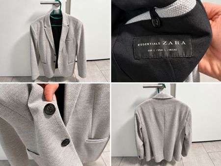 ZARA Essentials Herrenblazer hellgrau Gr. L 42