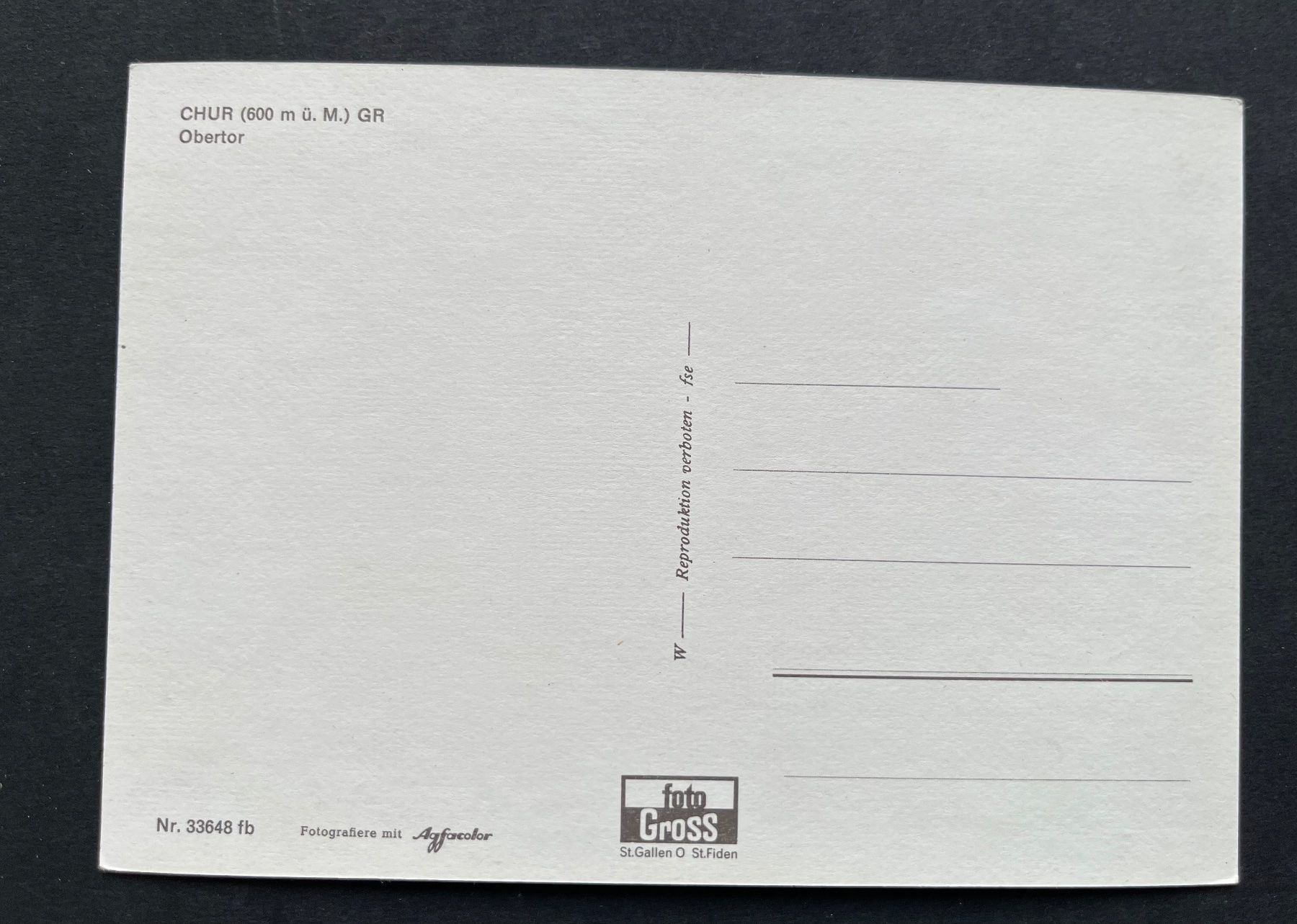 Cartoline postali: Chur Obertor / Eisenbahn/ Drogerie, Oldtimer Auto – Usato da Wabern venduto da DaxKarten-75 1