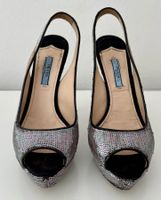 Prada Peep Toe Pumps mit Pailletten
