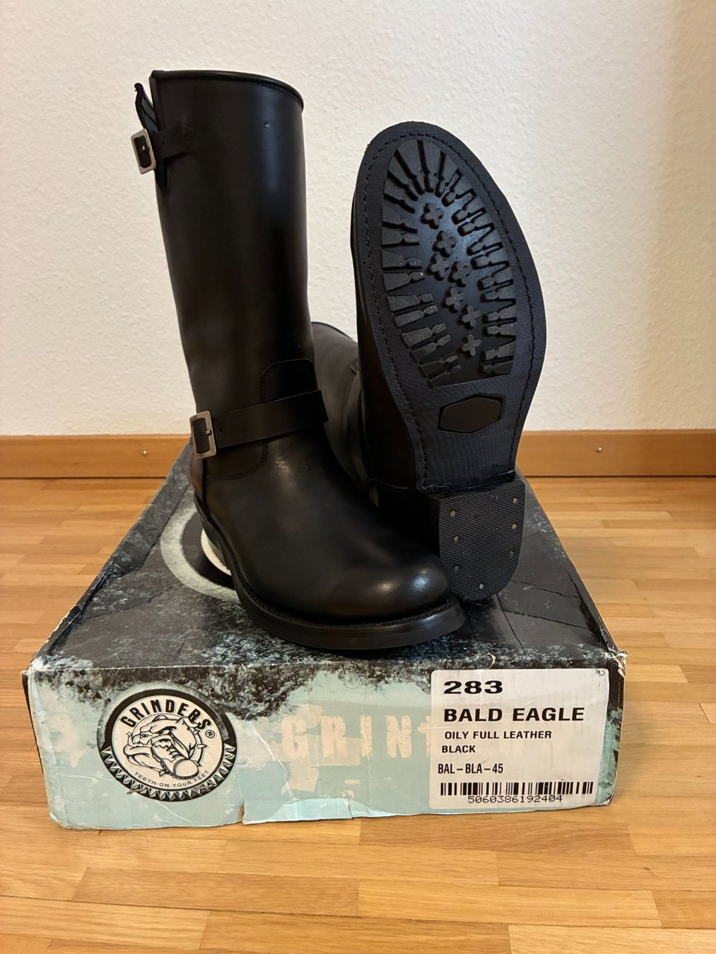 Scarpe da uomo: Grinders Bald Eagle oily full leather black EU 45 UK11 – Usato da Zug venduto da cle_xyh2