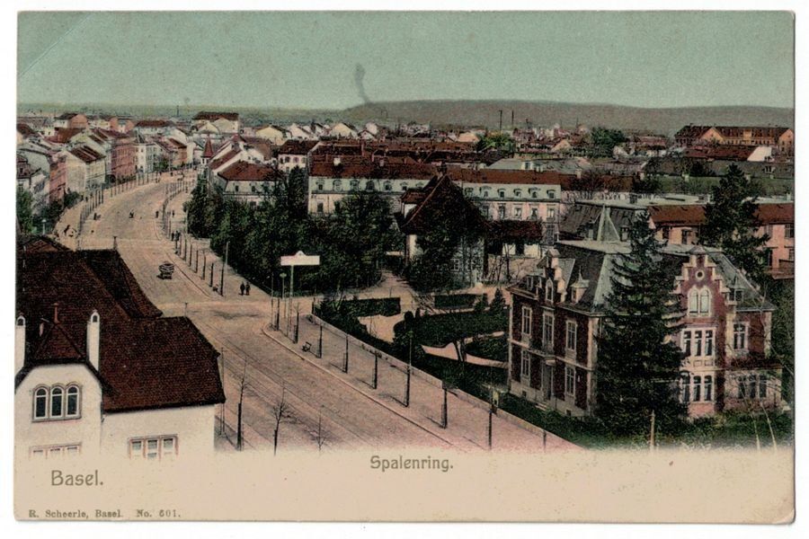 Cartoline postali: Basel, Spalenring, gelaufen 1906 – Usato da Frauenfeld venduto da POML