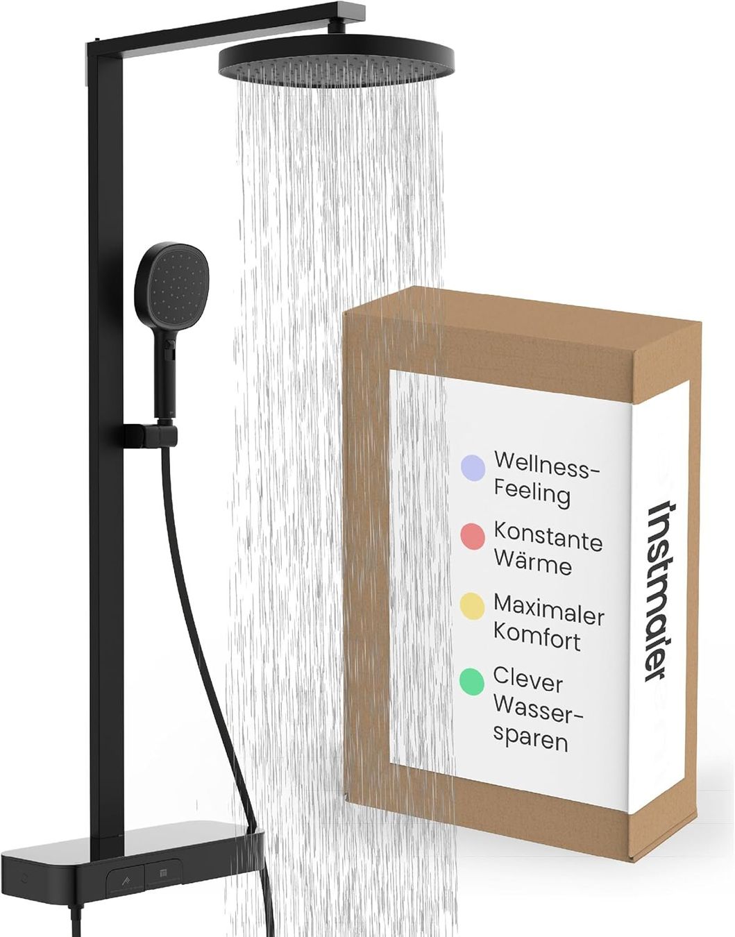 Duschbrausen: Regendusche mit Thermostat Schwarz Matt – Neu und originalverpackt aus Suhr von SchnapperCH