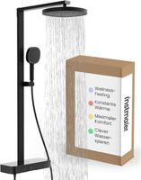 Regendusche mit Thermostat Schwarz Matt