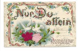 Samt- und Seiden-Applikation - Nur Du allein - Präge-Litho