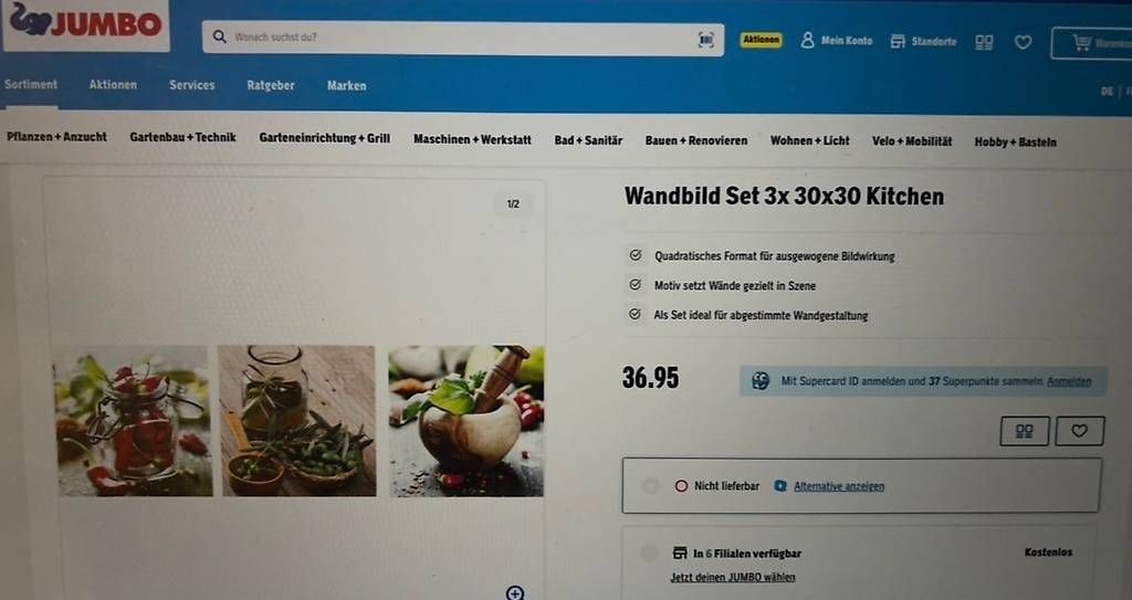 Poster & Bilder: Küchenbilder 3er Set – Gebraucht aus Fislisbach von Asino007 3