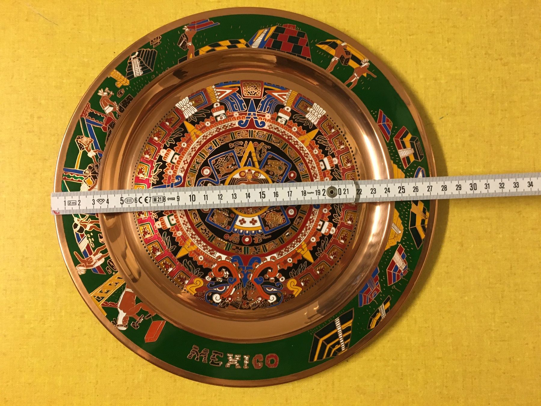 Tutte le decorazioni: Mexikanischer Kupferteller, Wandteller, Aztekenkalender. – Usato da Lanzenhäusern venduto da vic63 8