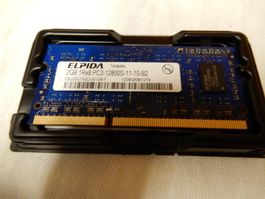 Elpida 2GB RAM PC3-12800S Laptop Speicher, SO-DIMM, Top!