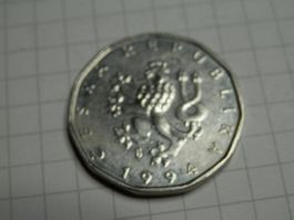 Tschechische Republik 2 Kronen, 1994 Münzzeichen "Blatt" - W