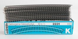 Märklin K-Gleis 10 Gleisstücke 2231 gebogen Spur H0