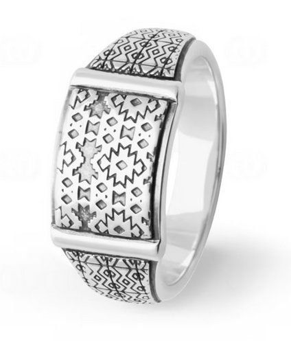 Anelli: Ring Quantum 925 Silber mit Muster – Nuovo (secondo la descrizione) da Selkingen venduto da Eishase