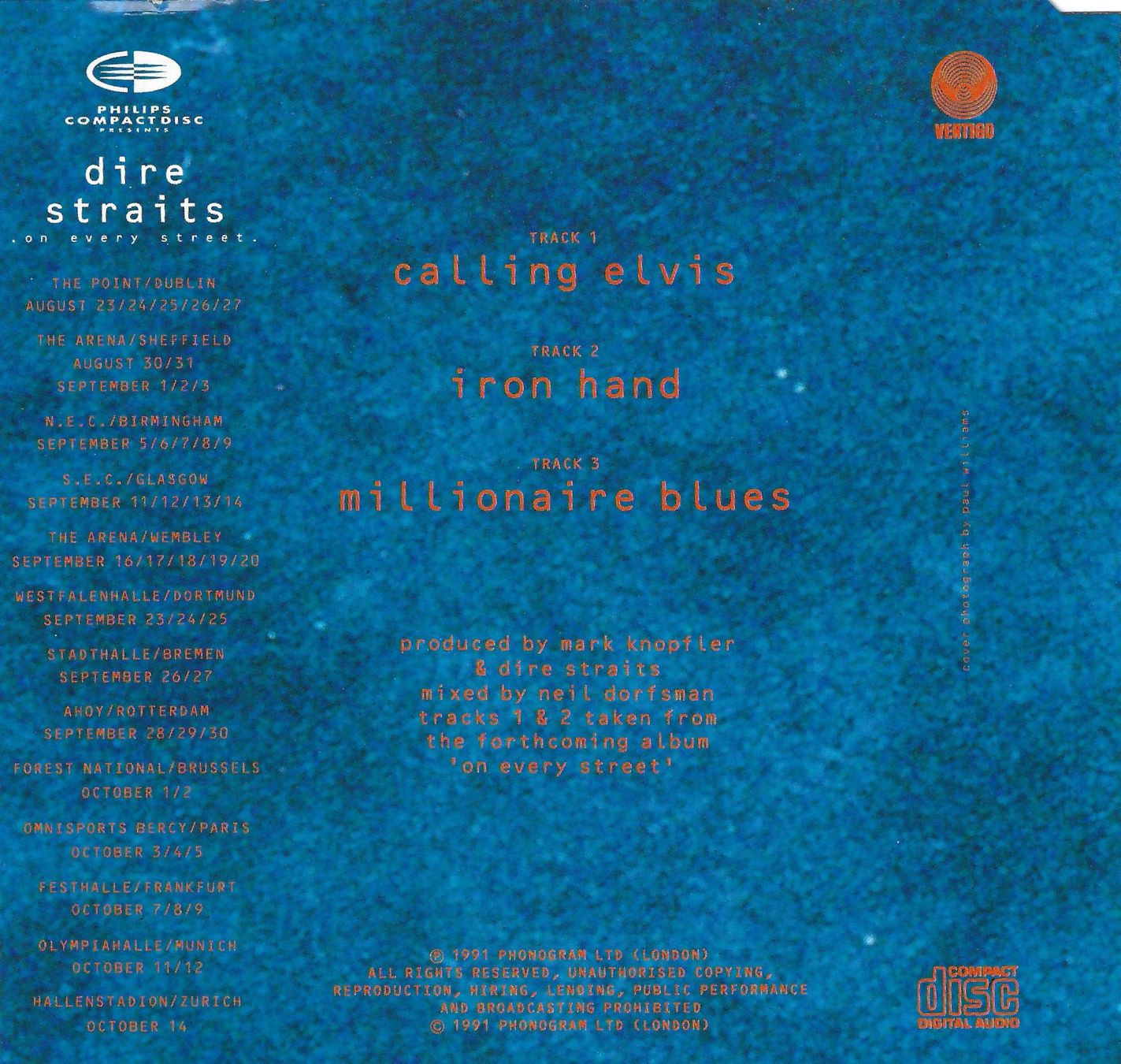 CD: CD-Singe: DIRE STRAITS - calling elvis – Usato da Rotkreuz venduto da groeli69 1