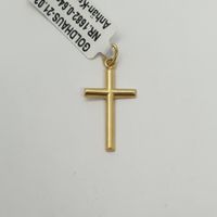 Echt 18K Gold - Kreuz Anhänger