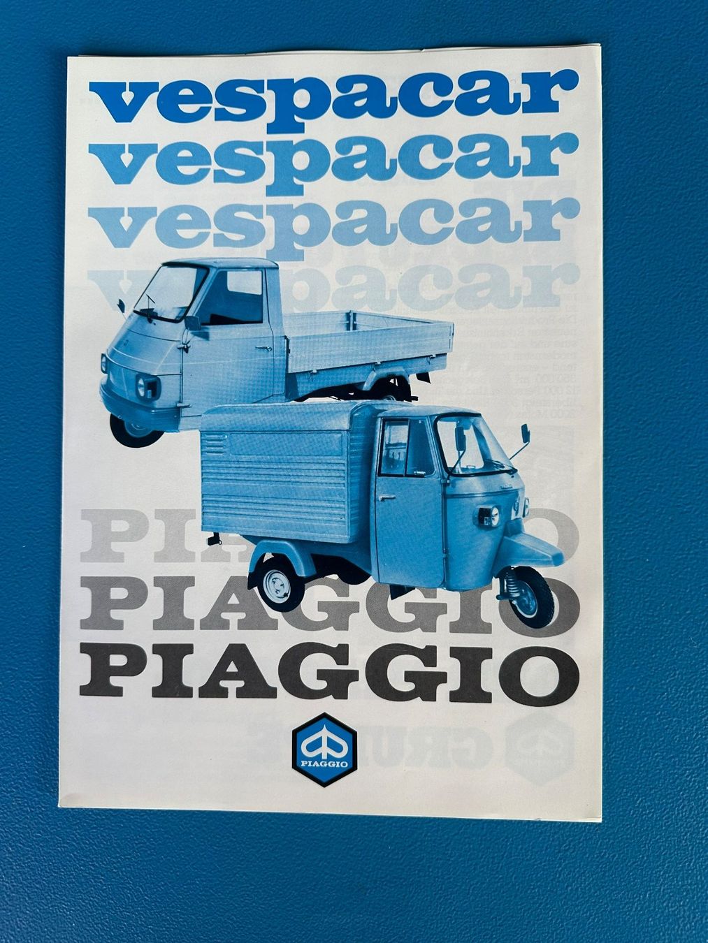 Piaggio Documenti: Vespacar  Piaggio , Prospekt – Usato da Boswil venduto da pavo1