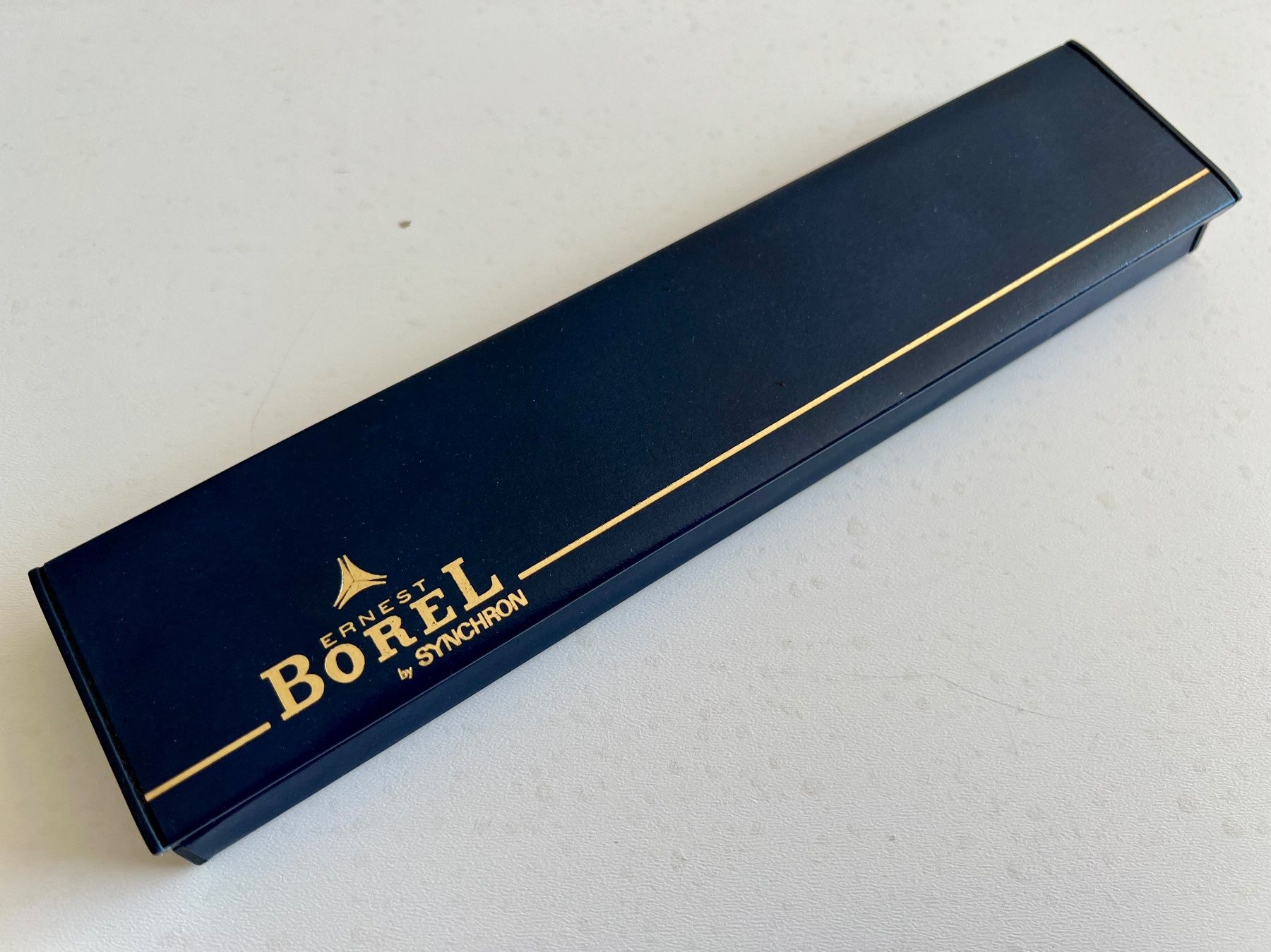Orologi: ERNEST BOREL by Synchron vintage long blue box – Usato da Mont-sur-Lausanne venduto da vmi_ym5l