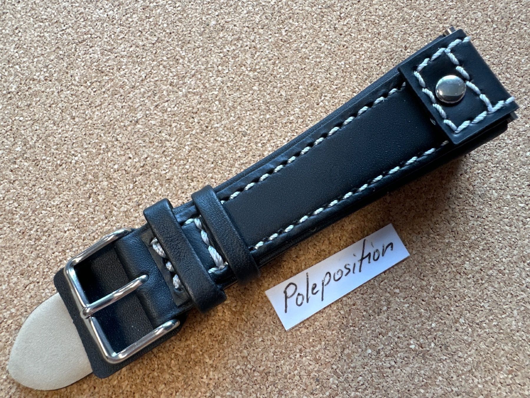 Bracciali & Braccialetti: Uhrenarmband Spezial als 20mm oder 24mm Leder schwarz, – Nuovo (secondo la descrizione) da Courlevon venduto da Poleposition 1