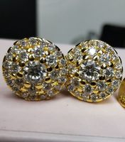 Boucles d'oreille argent avec moissanites de 0,008  ct