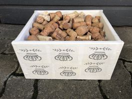 Weinkorken Sektkorken Korken Holzschachtel Krone Vintagedeko