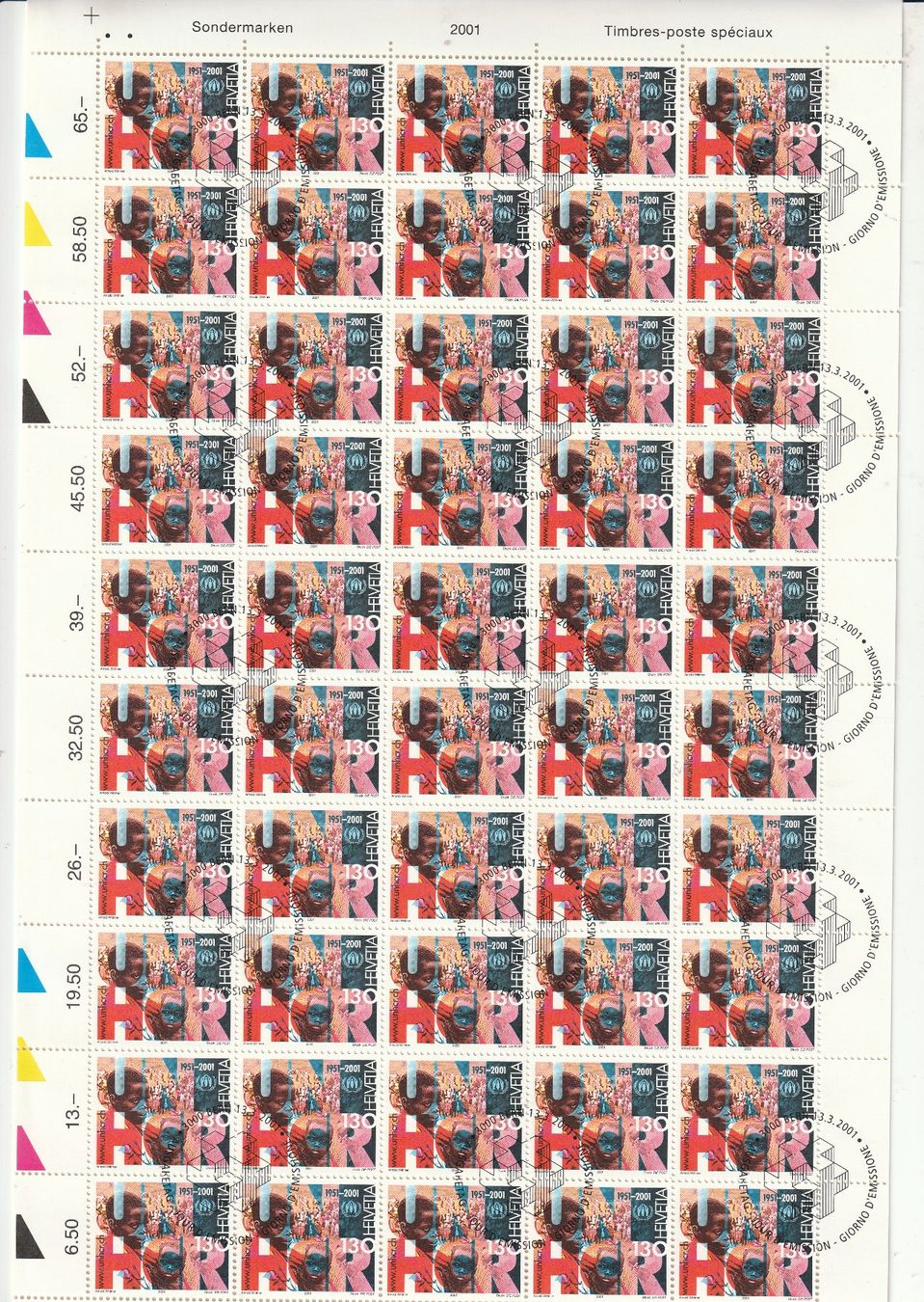 Alle Briefmarken: CH Briefmarken: Briefmarken Bogen Serie  Sondermarken Gest. – Gebraucht aus Rupperswil von Ema10 2