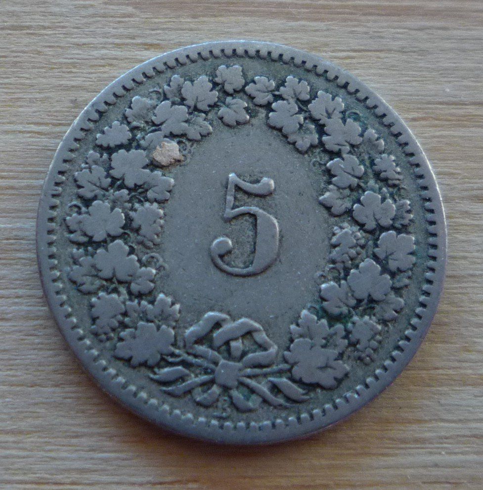 Toutes les monnaies: 5 Rappen 1883 – D'occasion à Rieden SG par Brockehuesli 1