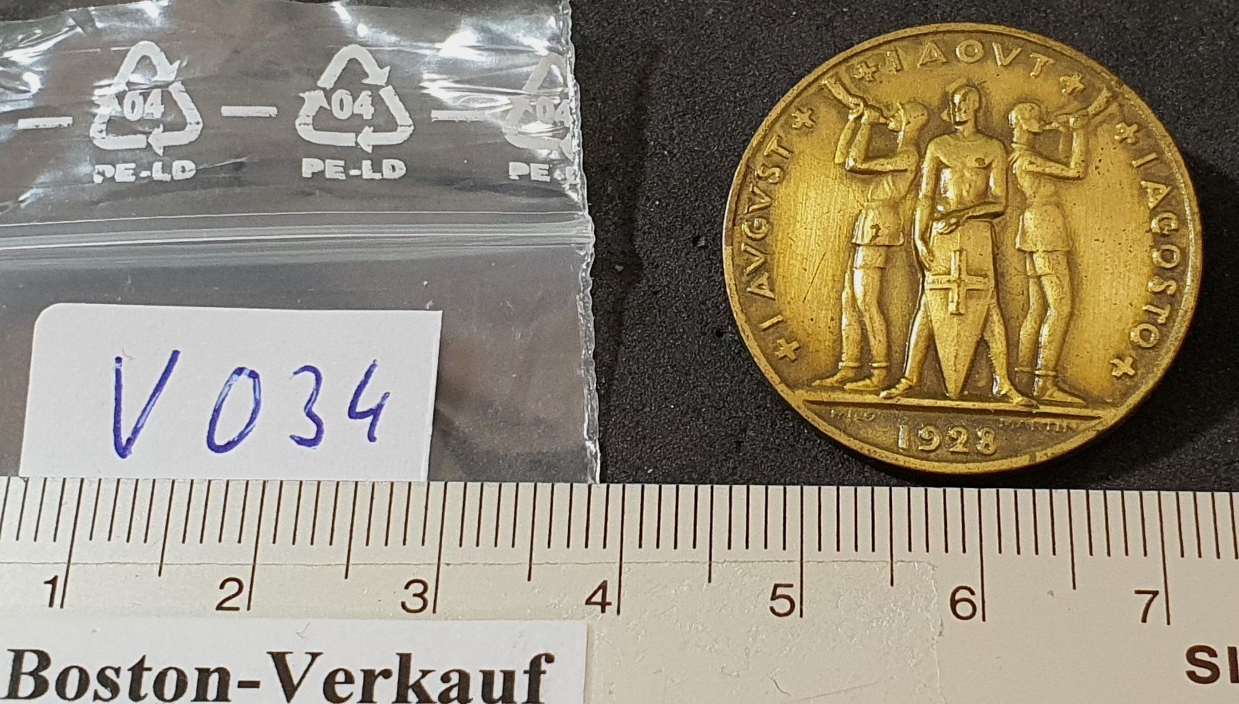 Broschen & Nadeln: V034 - Brosche 1. August 1928 – Gebraucht aus Reinach BL von Boston-Verkauf 3