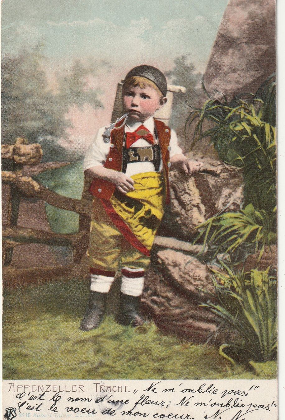 Cartoline postali: Knabe in Appenzeller Tracht – Usato da Rorschacherberg venduto da fratovi2