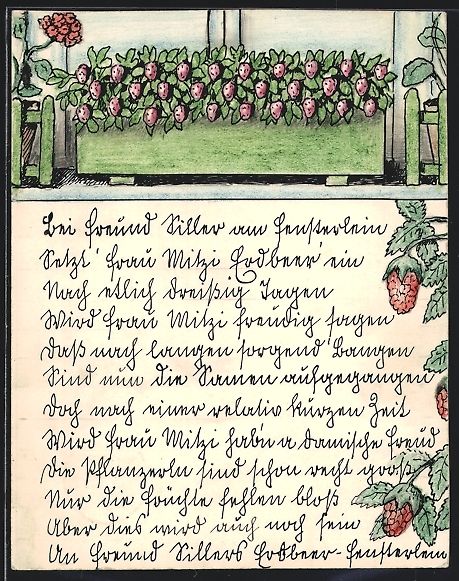 Cartoline postali: sign. Anton Suchomel: Erdbeeren in einem – Usato da Berlin venduto da bartko-reher