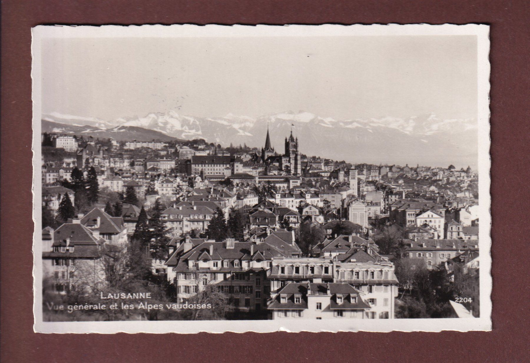 Cartoline postali: LAUSANNE et les Alpes - 1934 – Usato da Pully venduto da nicecards