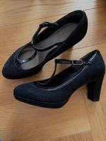 Damenschuhe Schwarz Grösse 37 T-Riemchen Plateau