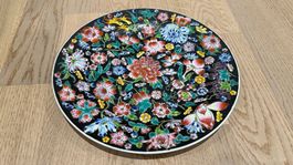 Vintage Noire Mille Fleur dekorative Platte
