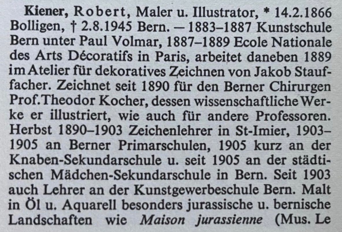 Gemälde: Kiener Robert (1866-1945) – Gebraucht aus Grosshöchstetten von Perle1951 4