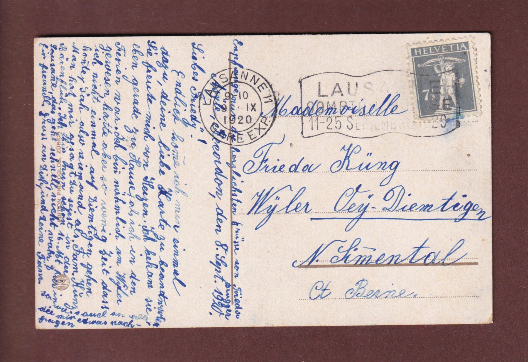 Cartes postales: LAUSANNE - Château d'Ouchy - 1920 – D'occasion à Pully par nicecards 1