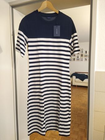 GANT vestito blu scuro / righe bianco panna - NUOVO