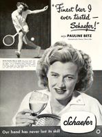 Bier Schaefer mit Tenniswoman P. Betz !! - Alte Werbung 1948