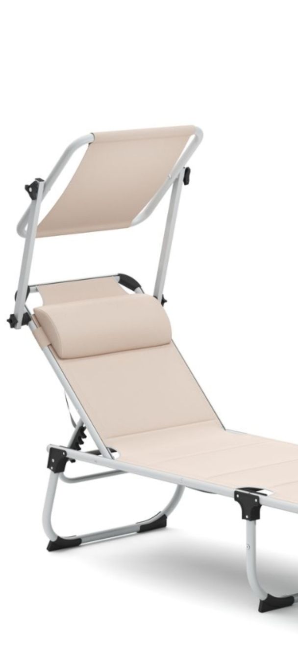 Gonser Sedie a sdraio: 2er Set Sonnenliege beige mit Dach – Nuovo e nell'imballaggio originale da Jona venduto da tin_rb9q