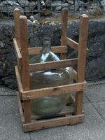 Large Glass Demijohn in Wooden Crate
