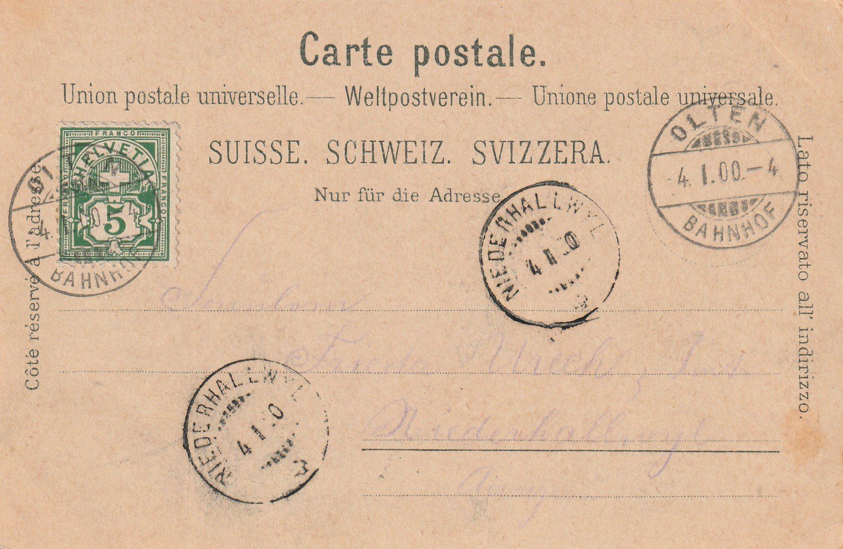Cartoline postali: Olten Mondschein-Litho – Usato da Rorschacherberg venduto da fratovi2 1