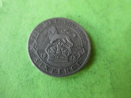 Grossbritannien 1913, 6 Pence   - Silber