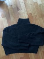 Schwarzer cropped Strickpullover Gr. S