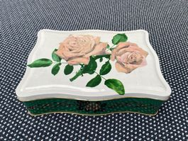 Antike Blechdose mit Rosen-Motiv - Vintage