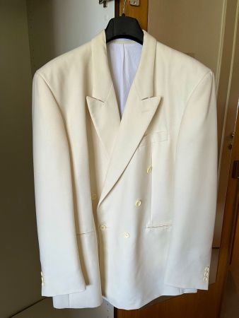 Leonards Label Creme Dinner Jacket/Sakko R 46, XL Vintage.