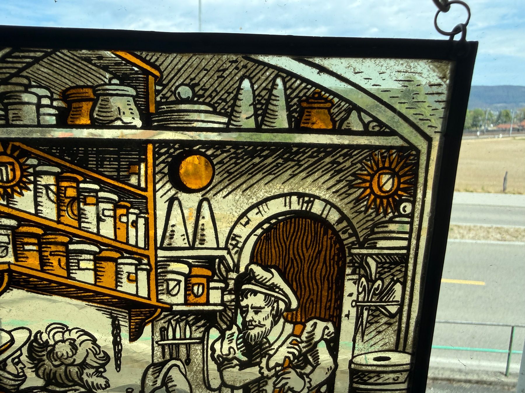 Altro in Antiquarato & Arte: Buntes Glasbild mit mittelalterlicher Szene, 22x17 – Usato da Wöschnau venduto da Vinsale 3