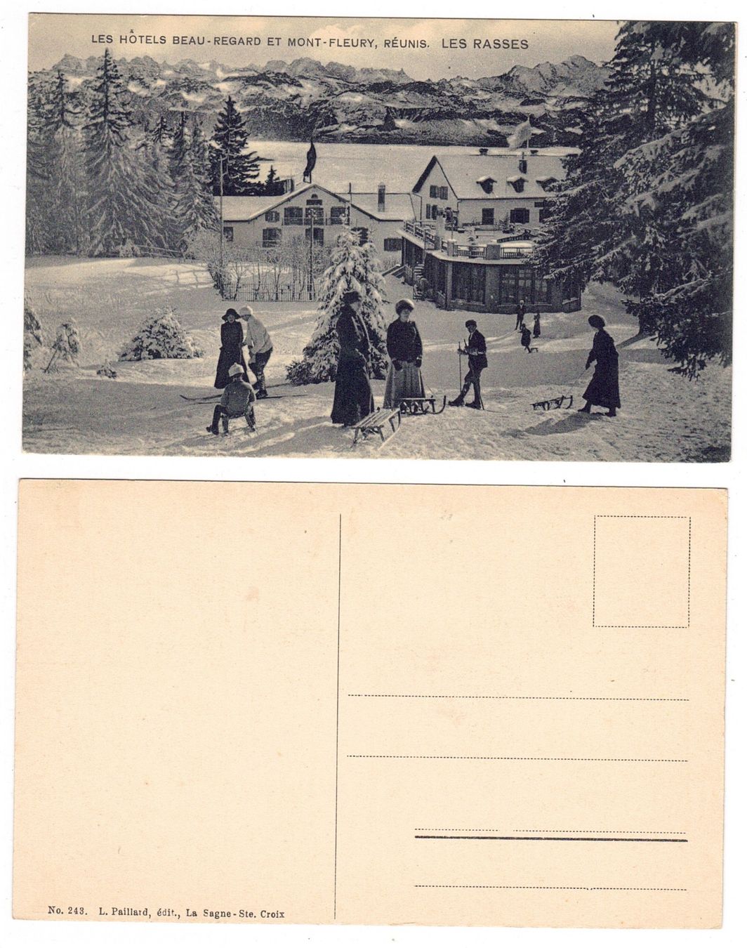 Ansichtskarten: Les Rasses, Les Hôtels Beau-Regard et Mont-Fleury – Gebraucht aus La Tour-de-Peilz von amjust