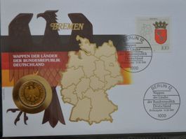 Münzbrief Bremen mit 1 D-Mark JG 1991