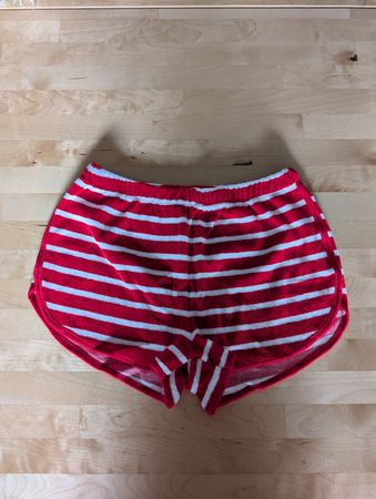 Kurze Sommer Shorts Rot-Weiss Gestreift Grösse S