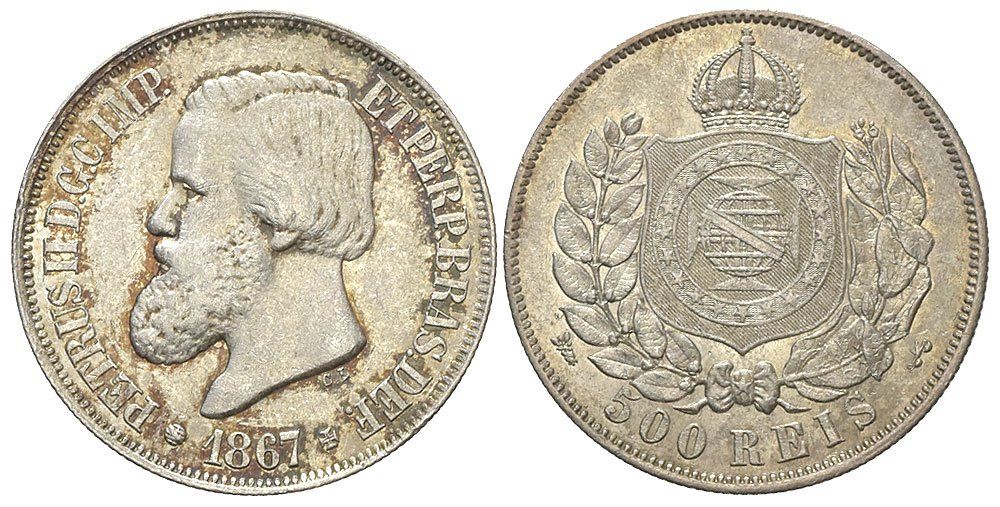 Tutti le monete: Brasilien 500 Reis 1867 – Usato da Chiasso venduto da Novamarketing