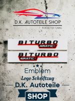 Mercedes 4 Matic + Biturbo 3D Aufkleber Emblem Logo Schwarz