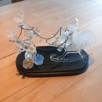 Weihnachtsdekoration Schlitten mit Rentieren aus Kristall