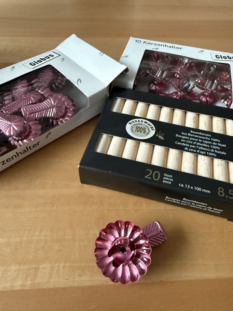 Portacandele: Adventszeit: Baumkerzenhalter rosa + Baumkerzen – Usato da Mettmenstetten venduto da _4_YOU_ 3