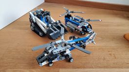 3 Lego Technic 2 Hubschrauber, 1 Bagger