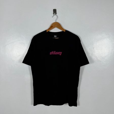T-shirt Stussy Noir Logo Brodé Rose Taille L Coton #6